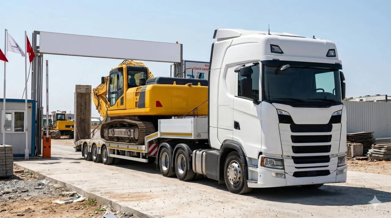 Ekskavatör Taşıma — lowbed dorse üzerinde güvenli taşıma